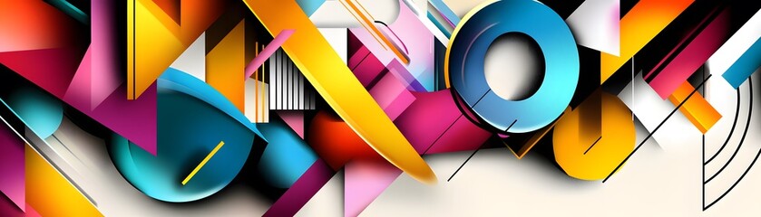 Poster - Vibrant abstract shapes in a dynamic composition.