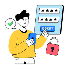 Wall Mural - Conceptual flat design illustration of password recover