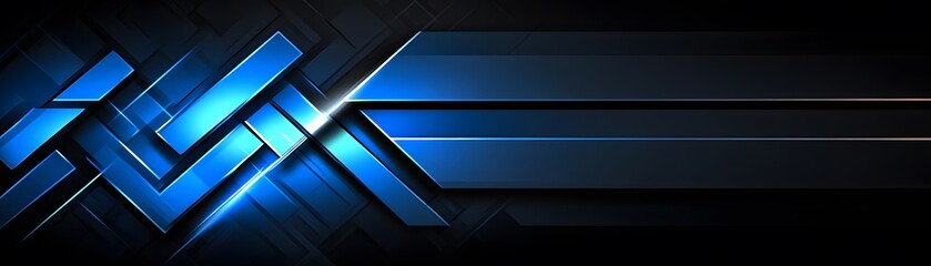 Poster - Abstract design with intersecting blue shapes