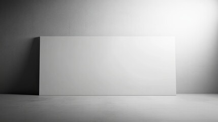 Poster - Blank White Canvas Mockup Minimalist Studio Room Modern Design Elegant Simple Background            