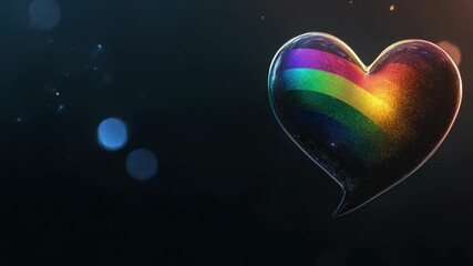 Poster - A colorful heart suspended in mid-air