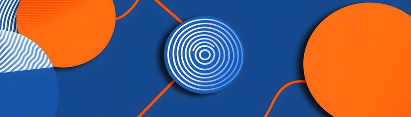 Poster - Abstract design with concentric circles and vibrant colors
