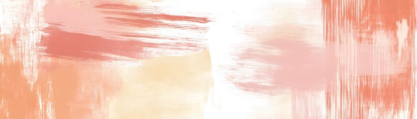 Poster - Abstract peach and blush paint strokes composition