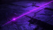 © Ramses - A sharp purple laser beam glowing brightly against a dark purple wall, creating a deep atmospheric futuristic look with smooth contrasting light.