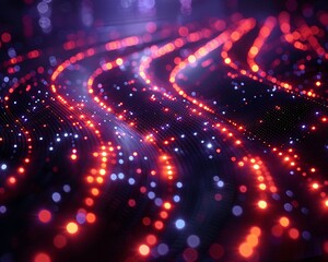 Poster - Abstract vibrant glowing lines