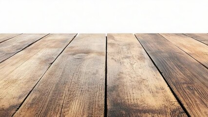 Poster - A simple wooden table against a clean white background