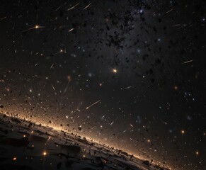 Wall Mural - Myriad stars scattered across inky blackness, ethereal glow ,  cosmic dust,  nebula