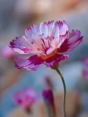 Poster - Close-Up of a Pink and White Carnation Flower in Bloom, Symbolizing Beauty and Natural Wellness for Botanical Designs : Generative AI