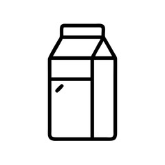Poster - Outline drawing of a carton with a gable top and rectangular body shape depicted in simple lines