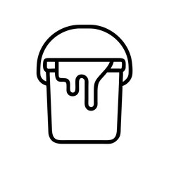 Poster - Simple graphic of a bucket with a handle and dripping substance inside shown in outline style design