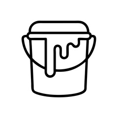 Poster - A container filled with thick liquid spilling down the sides in a simple graphic representation design