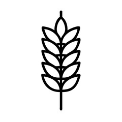 Poster - Simple graphic showing a wheat stalk with symmetrical grain pattern in black outline style design element