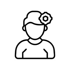 Fototapete - Person with flower in hair icon showing simple design and clear outline of a person with a flower
