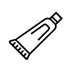 Poster - Outline drawing of a squeeze container for cosmetics or toothpaste on a white background design element
