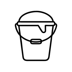 Poster - A simple graphic of a bucket with some dripping liquid, rendered in black lines on white background