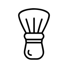 Poster - A simple graphic of a shaving brush with a rounded handle and soft bristles design element tool