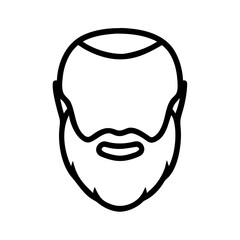 Poster - Simple graphic of a man's head with a beard and short hair in a minimalist outline style design