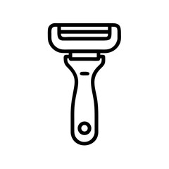 Poster - A simple depiction of a shaving tool with a black outline on a white background for personal grooming