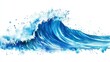 © Harry - Abstract Blue Ocean Wave Watercolor Painting Design Art Print sea sky aqua image white coast beach