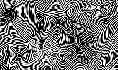 Poster - Abstract black and white vector illustration with bold swirling lines and organic eye-shaped forms, creating a dynamic visual flow and a striking modern graphic pattern.