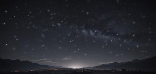 Wall Mural - dark night sky ablaze with countless twinkling stars , night, sparkling