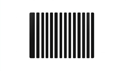 Poster - simple black vertical bars arranged in row on clean white background generates modern minimalist des