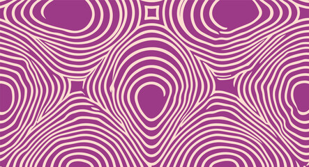 Aufkleber - Abstract vector illustration with bold wavy lines forming hypnotic, organic shapes in a retro modern pattern. The style is reminiscent of Y2K and current trending op-art aesthetics.