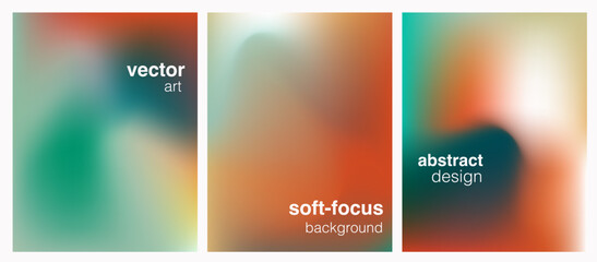 Poster - Vector posters in a soft-focus blurred style with smooth gradients in warm and cool tones. The design embodies current trends in abstract, minimalistic, and modern digital art aesthetics.
