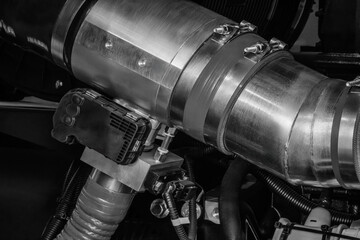 Aufkleber - Dark Black Close Up Of Turbo Diesel Engine Generator