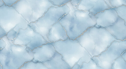 Aufkleber - Elegant light blue marble texture with silver veins creating a luxurious background
