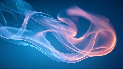 Poster - Abstract blue and pink smoke swirls on a dark background.