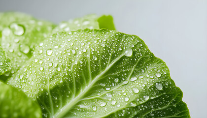 Fresh Romaine Lettuce Heads Garnished With Droplets of Water Ready for Use in Salads and Meals. Bright green romaine lettuce heads display crisp