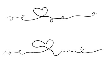Naklejka na meble Minimalist Heart Line Art Illustration