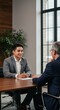 © luwie - Job interview meeting business discussion recruitment process candidate and interviewer office setting