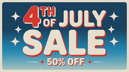 Aufkleber - Fourth of July sale banner - United States Independence Day greeting., A vibrant, celebratory poster for a 4TH OF JULY SALE event, created with generative ai