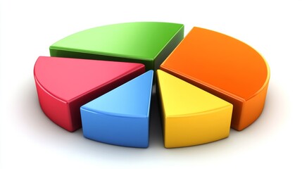 Leinwandbilder - A financial pie chart and line graph in vibrant colors, depicting key business data and market insights on a sleek, modern screen.