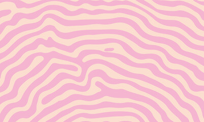 Aufkleber - Abstract vector illustration with wavy pink and cream lines, created in trendy Y2K and dopamine decor style, giving vibrant, hypnotic, and playful modern vibes; perfect for backgrounds and design.