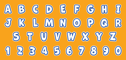 Poster - comic bold style alphabet text effect design