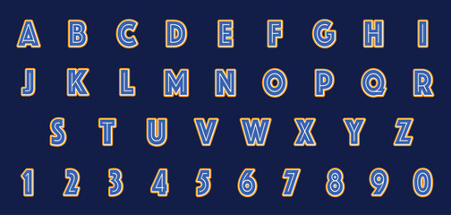Poster - retro style alphabet text effect design