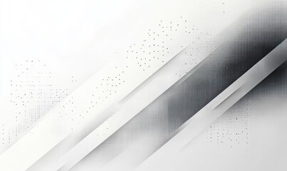 Leinwandbilder - Abstract composition with diagonal gray and white geometric shapes and dotted patterns creating a modern textured design
