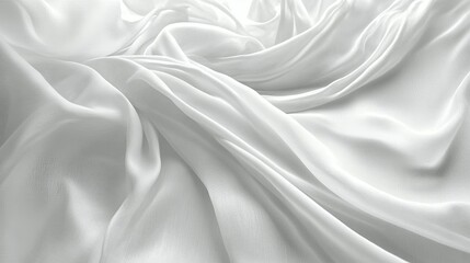 Poster - Elegant white fabric draped artistically on a soft surface for a luxurious and refined look