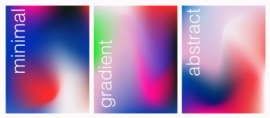 Poster - Vector posters feature smooth pink, blue, and white gradients in a soft-focus minimalist style. The design reflects today’s popular trend of abstract, modern, and clean digital aesthetics.