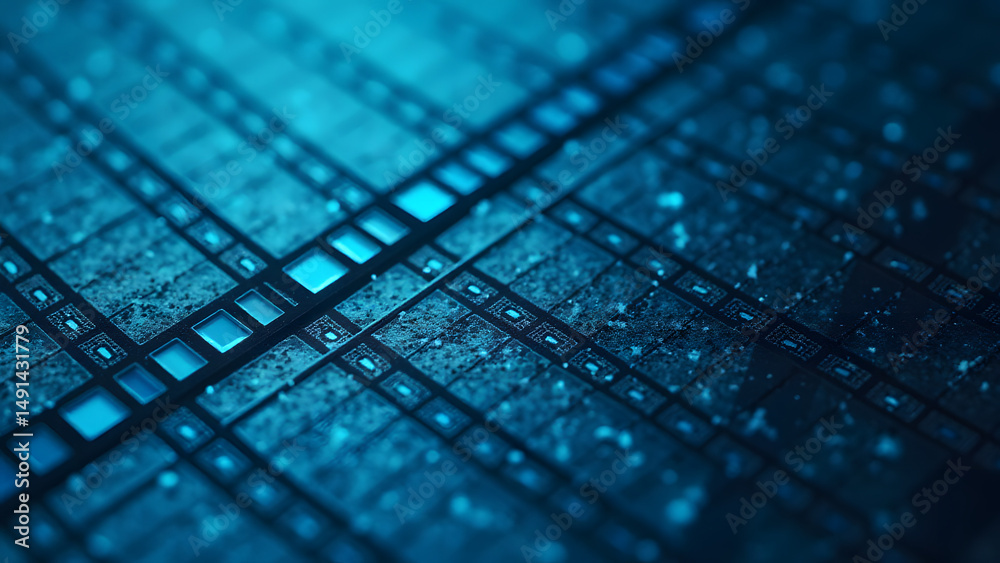 Pixel-perfect square grid with X-marked cells, memory circuit texture ...