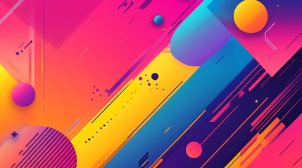 Aufkleber - Dynamic multicolored geometric background with overlapping shapes and textures