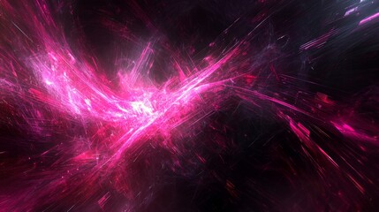 Aufkleber - Vibrant abstract cosmic burst radiating a luminous magenta glow against darkness