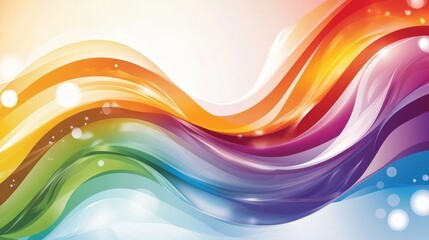 Poster - Dynamic wave design with vibrant colors, seamless gradients and bright bokeh