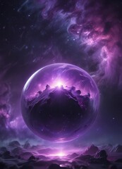 Wall Mural - ethereal orb glows, purple nebula swirls around , cosmic phenomenon, captivating