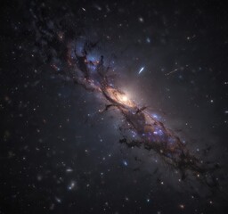 Wall Mural - distant galaxy, countless stars sparkle on dark canvas, night, dark matter, science