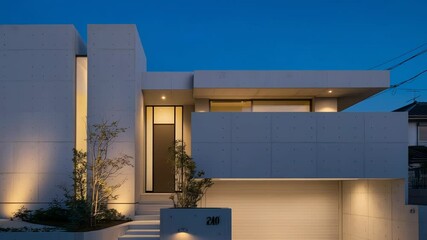 Aufkleber - Modern elegant house with sleek contemporary design