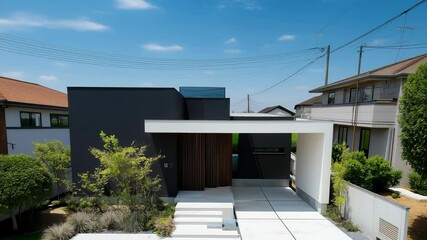 Fototapete - Modern elegant house with sleek contemporary design